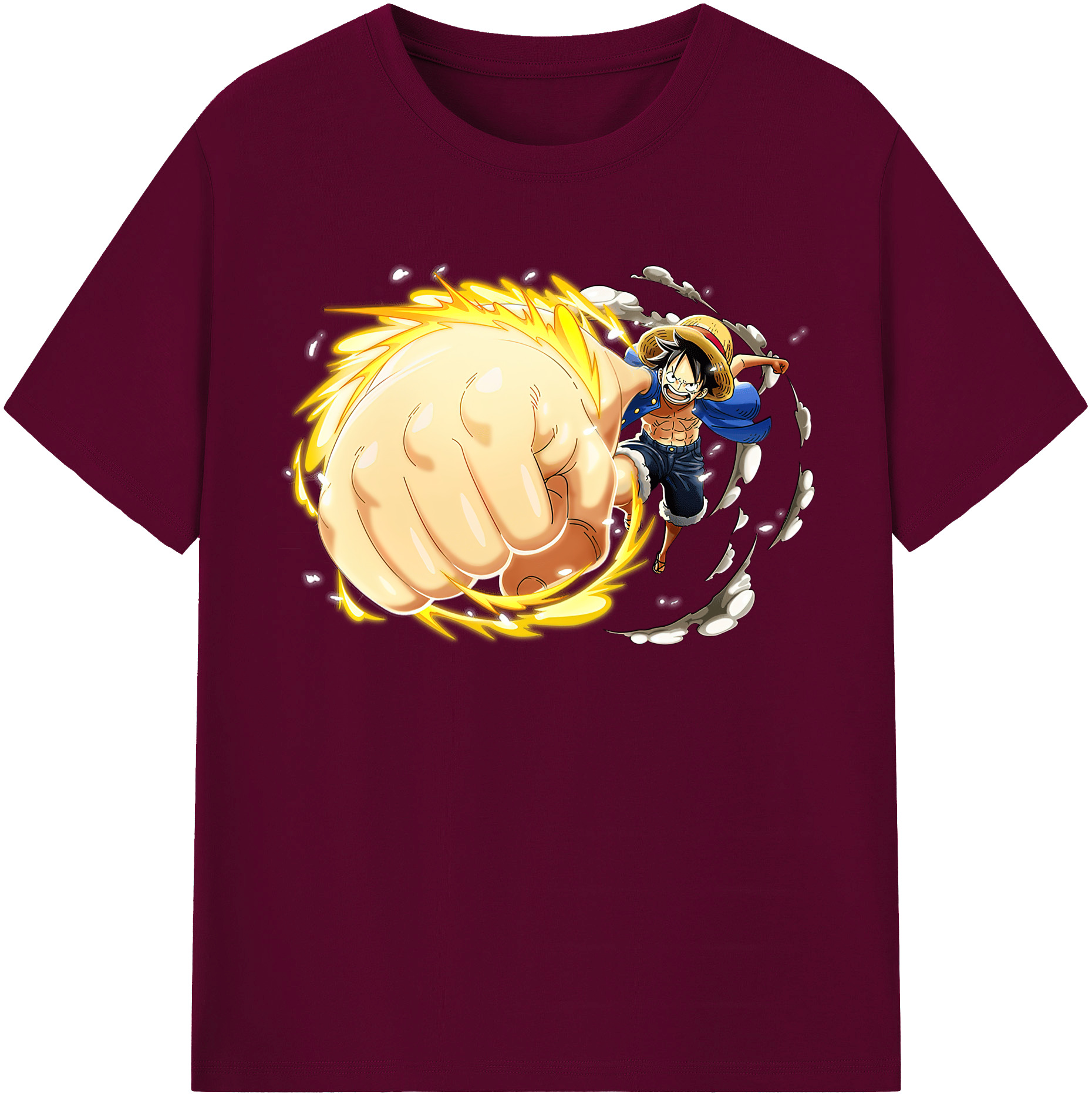 ワンピース モンキー・D・ルフィ ONE PIECE Monkey D. Luffy レディースカジュアルプリントTシャツ（綿100％）